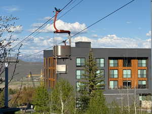 View of building exterior with a mountain view