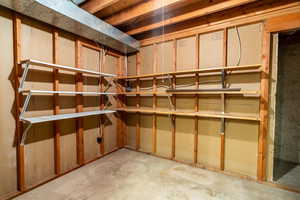 View of unfinished basement