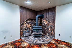 Detailed view of wood burning stove