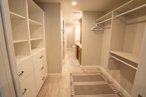 View of walk in closet