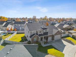 Aerial perspective of suburban area