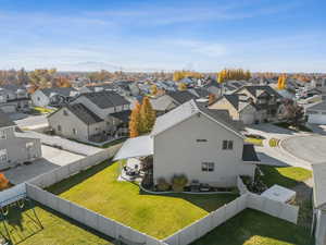 Aerial perspective of suburban area
