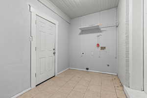 Laundry area featuring washer hookup and hookup for an electric dryer