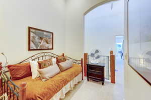 Bedroom featuring carpet