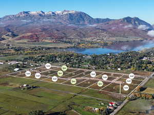 Drone / aerial view of a water and mountain view