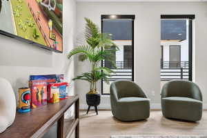 Living area featuring wood finished floors