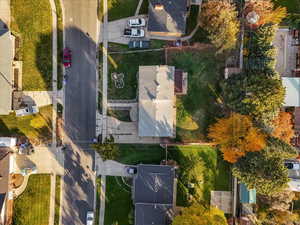 Aerial perspective of suburban area
