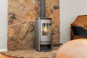 Detailed view of a wood stove