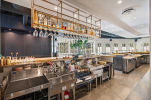 Kitchen with recessed lighting