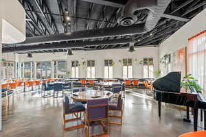 Community lobby with a towering ceiling