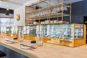 Kitchen featuring light countertops
