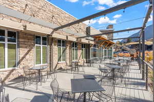 View of patio featuring outdoor dining area