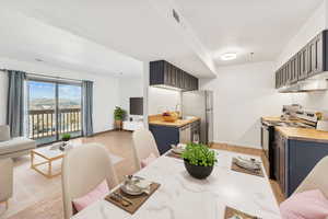 virtual staging - dining and living spaace