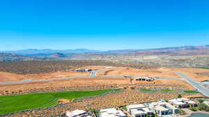 Aerial perspective of suburban area featuring mountains