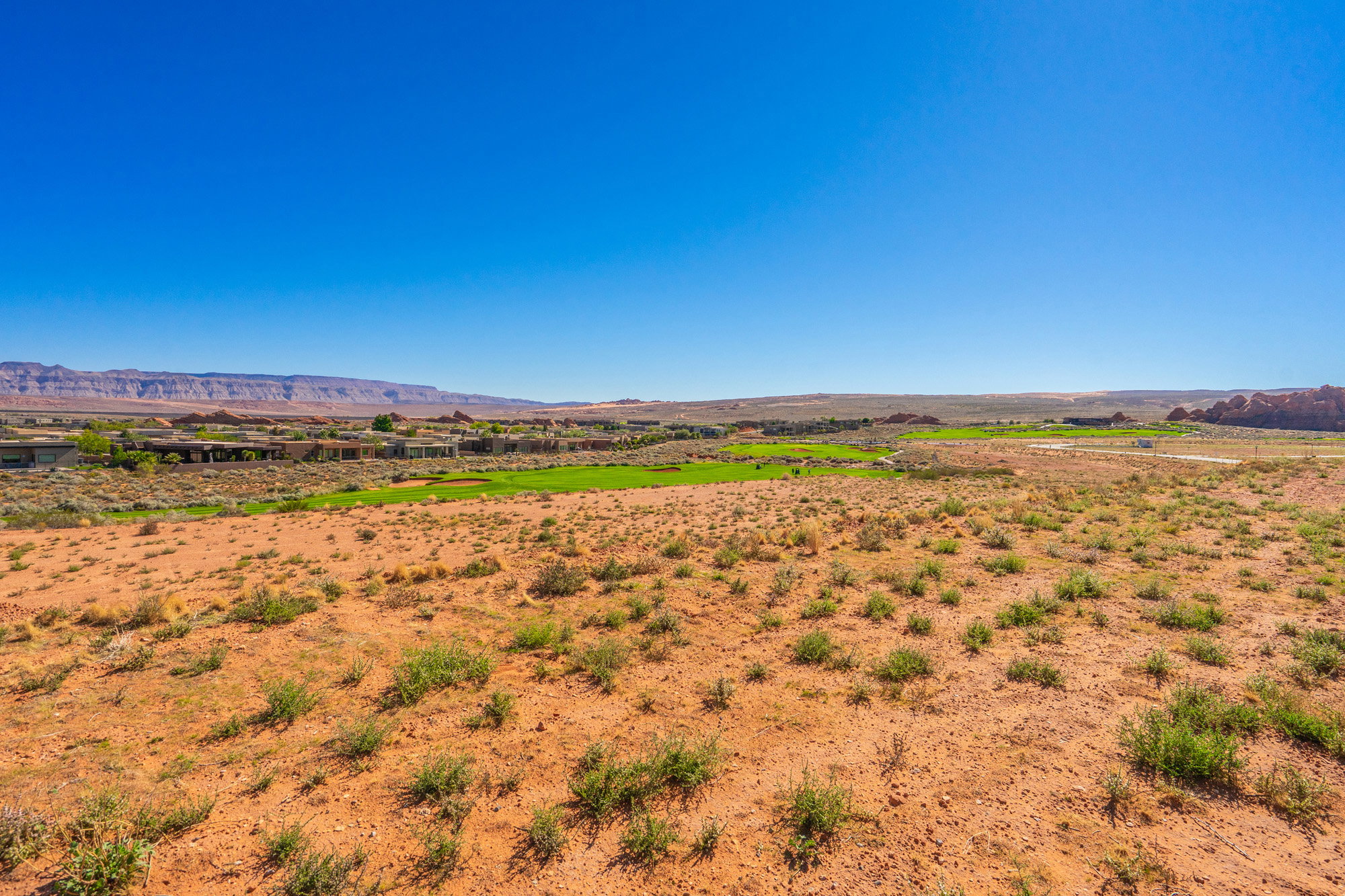 Mountain view with rural landscape and a desert landscape