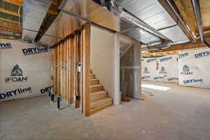 View of unfinished basement