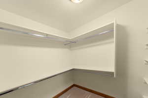 View of walk in closet