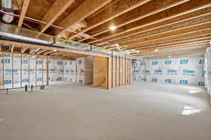 View of unfinished basement