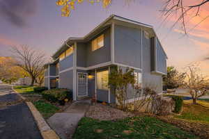 View of front of house featuring a front lawn