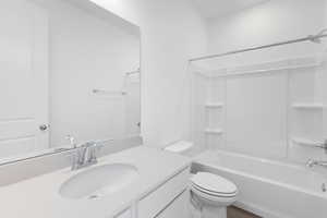 Full bath with bathtub / shower combination and vanity