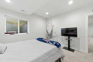 Carpeted bedroom