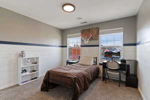 Bedroom with carpet floors