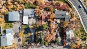 Aerial perspective of suburban area