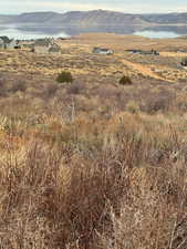 Mountain view featuring a large body of water
