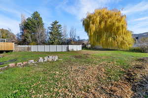 View of yard featuring a mountain view
