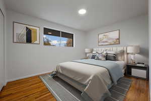 Virtually staged primary bedroom