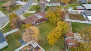 Aerial view of residential area