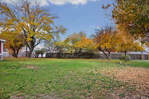 View of fenced backyard