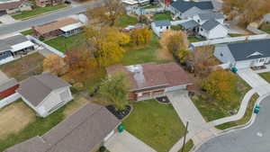 Aerial view of residential area