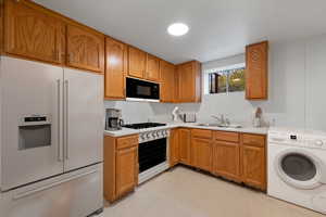 Virtually staged downstairs kitchen/laundry