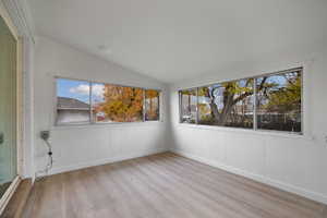 Sunroom with large windows