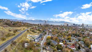 Aerial overview of property's location a short distance to downtown
