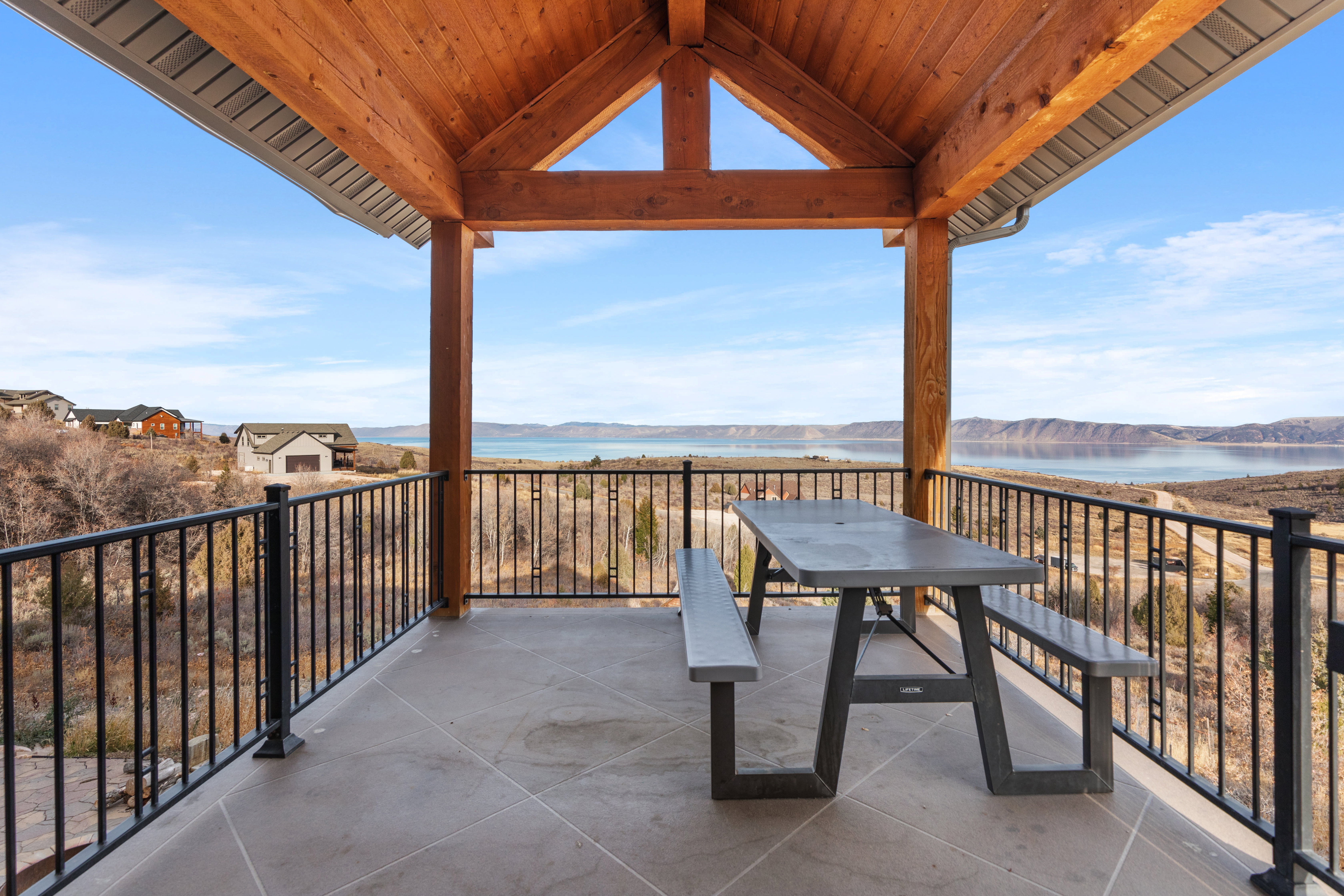Balcony with a water view