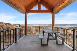 Balcony with a water view
