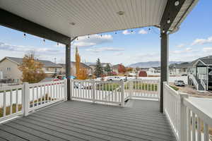Deck with a residential view