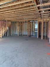 Basement with heating unit