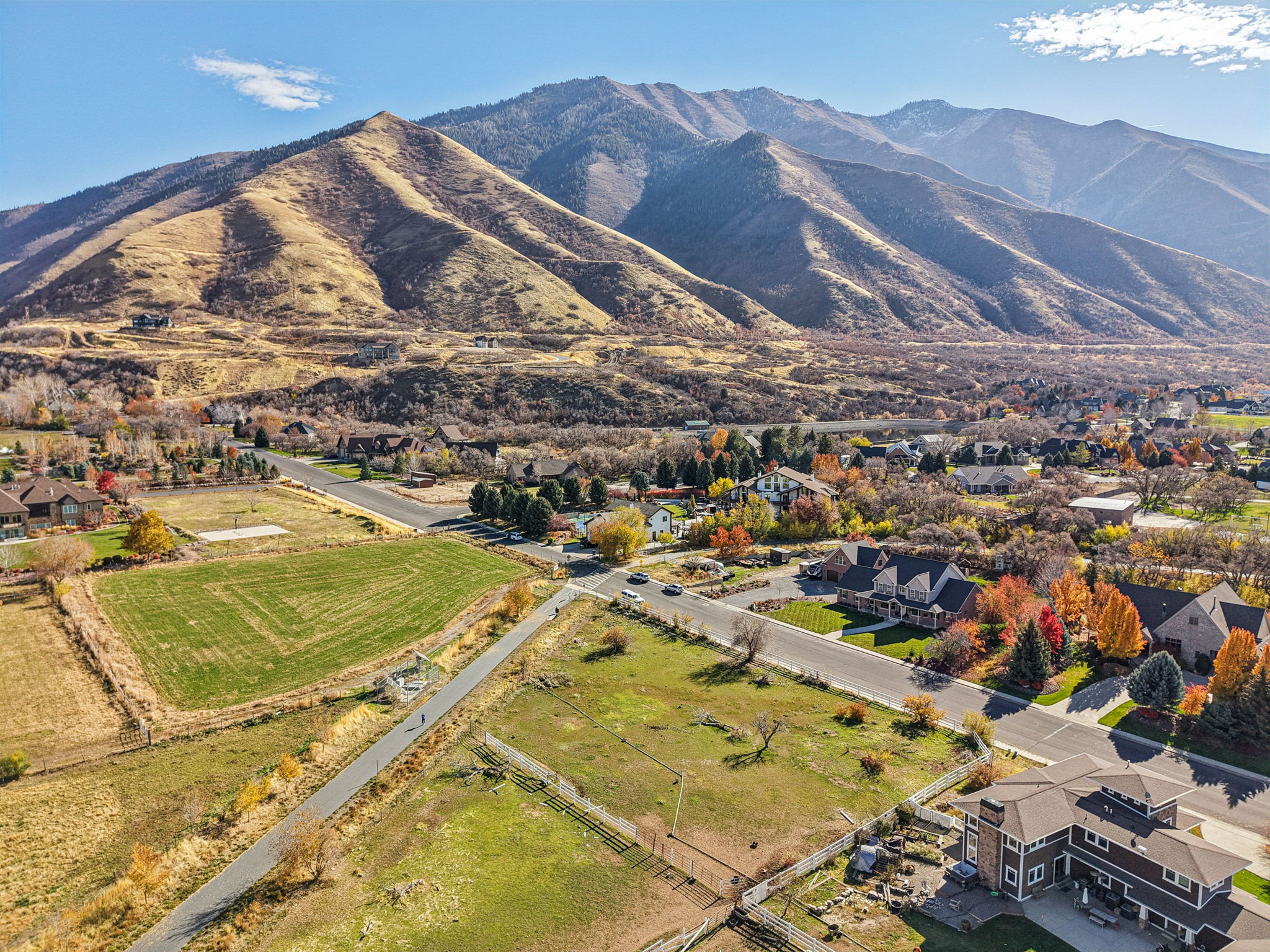 Mountain view featuring nearby suburban area