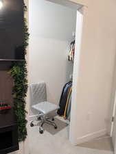 Office featuring carpet floors and baseboards