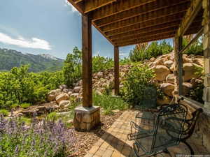 View of patio / terrace with a garden pond
