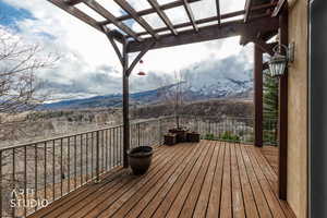 Deck with a mountain view