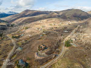View of mountain background with rural landscape