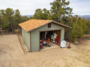 View of outdoor structure with a mountain view