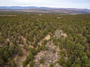 Aerial view of a mountain backdrop
