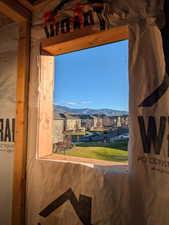 Detailed view of a mountain backdrop