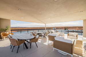 View of patio / terrace with an outdoor hangout area and outdoor dining area