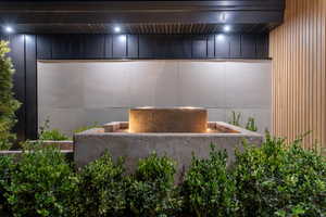 Detailed view of board and batten siding